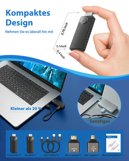 AIMIBO Kabelloser HDMI Sender Empfänger 1080P - 4K Dekodierung