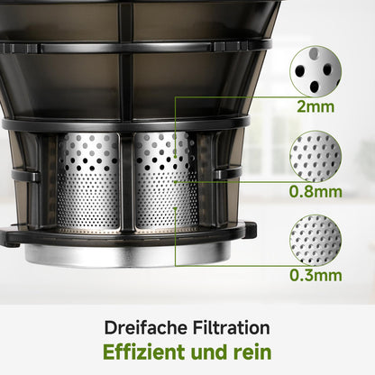 AMZCHEF Entsafter Slow Juicer XXL Öffnung - Grau