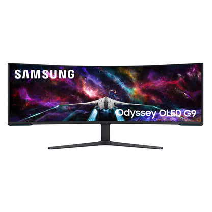 Samsung Odyssey Neo G95NC Curved Gaming Monitor - 57 Zoll, Weiss. Ultrawider Bildschirm zur Anzeige hochauflösender Spielgrafiken.