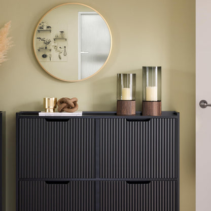 SoBuy FSR177-L-SCH Schuhkipper schmal 4 Klappen Schwarz