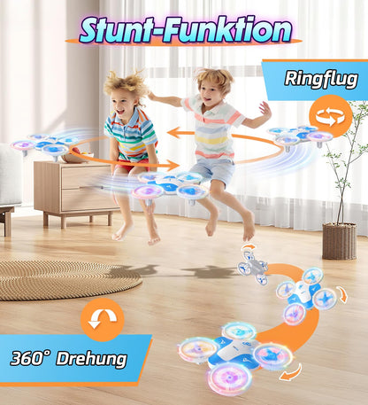 Korffe Mini Drohne für Kinder, RC Spielzeug mit LED-Lichtern