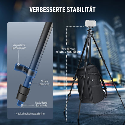 NEEWER LITETRIP LT07 Aluminium Reisestativ – Kugelkopf