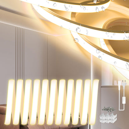SUCIKORIO Neon LED Streifen 10m warmweiss 3000K IP65 Silikon 230V, flexibler Lichtschlauch für Aussenbereich