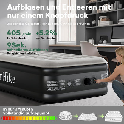 OlarHike Luftbett 1 Person selbstaufblasend mit Pumpe 90 x 200 cm