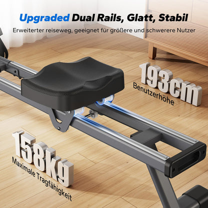 MERACH Magnetisches Rudergerät App-fähig Heimgebrauch - Grau