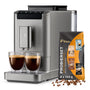 Tchibo Esperto2 Caffè Kaffeevollautomat - Titanium Silver. Kompakter Vollautomat in Titanium Silver. Bereitet Espresso und Kaffeespezialitäten frisch zu.