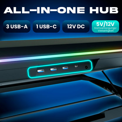 KLIM Turbofrost Gaming Laptop Kühlpad bis 17 Zoll - Schwarz