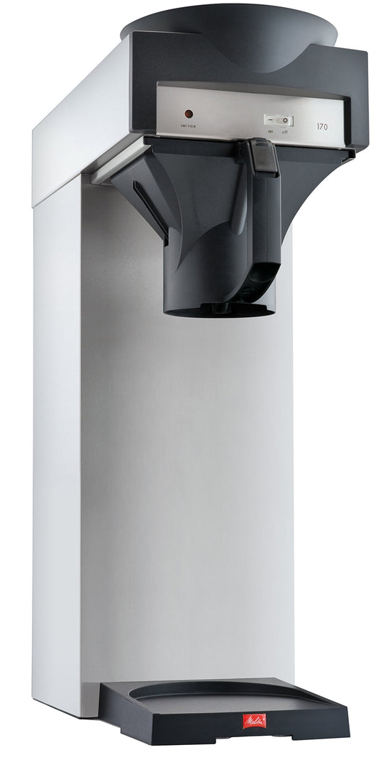 Melitta 170 MT Filterkaffeemaschine Isokanne – 2.2L Edelstahl. Diese Maschine brüht und hält Kaffee warm.