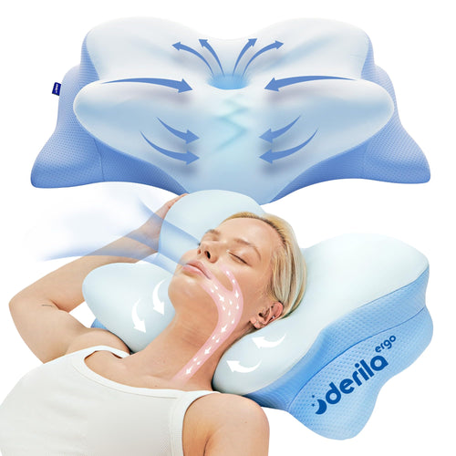 Derila Ergo Kopfkissen Memory Foam Nackenkissen für Seitenschläfer, ergonomische Schmetterlingsform