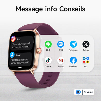 AEAC Smartwatch mit Telefonfunktion, 1.85 Zoll HD Display, IP68