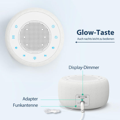 BUFFBEE RS 11 Radiowecker mit UKW-Radio, Nachtlicht und Dimmer, Weiss