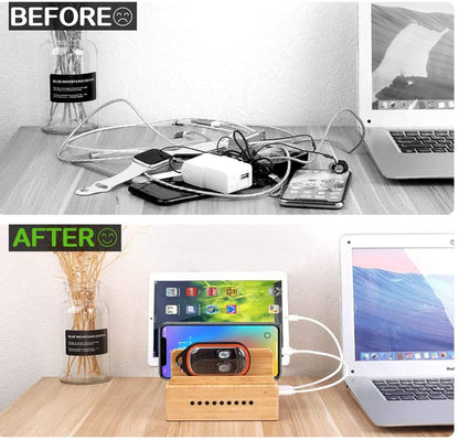 Yisen USB Ladestation 5-Port Ladegerät für Smartphone und Tablet
