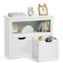 VASAGLE Kinderregal Spielzeugaufbewahrung LHS280WB01, wolkenweiss, MDF mit zwei Rollkästchen