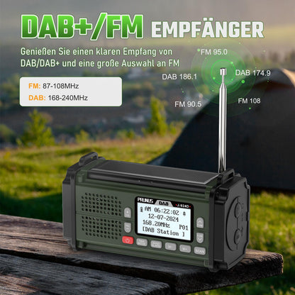 PRUNUS J-924 Kurbelradio DAB+/UKW Notfallradio mit Bluetooth