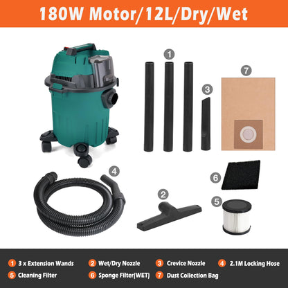 Makita 18V kompatibler Akku-Handstaubsauger 12L bürstenlos 180W