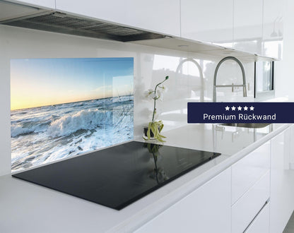 timalo Küchenrückwand Glasoptik Spritzschutz Acryl – Meer 120x60cm
