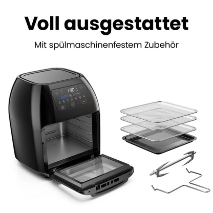 Chefman Multifunktionale Digitale Heissluftfritteuse XL 10L - Schwarz