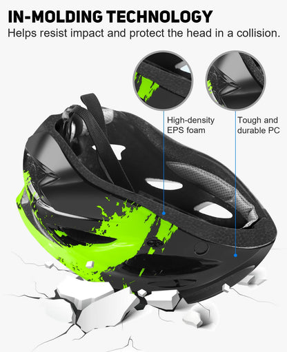 RaMokey Fahrradhelm mit LED-Licht und Magnetvisier, 57-62 cm
