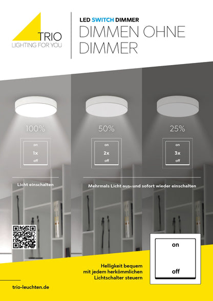 Trio Leuchten Granada 673890206 LED Deckenleuchte Chrom/Weiss
