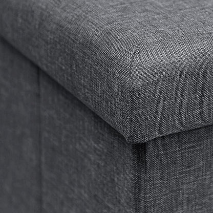 Zedelmaier Sitzbank mit Stauraum, faltbar, Leinen, Grau, 114x38x38 cm