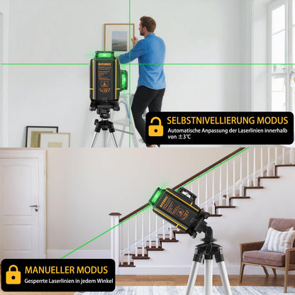 ASOBRIS Kreuzlinienlaser 4x360° selbstnivellierend mit Stativ