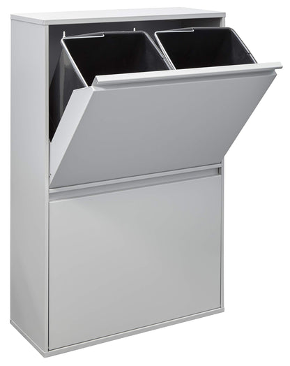 ARREGUI Basic CR602-B Mülltrennsystem 4-Fach hellgrau. Hellgraues, rechteckiges System zur Trennung von vier Abfallsorten.