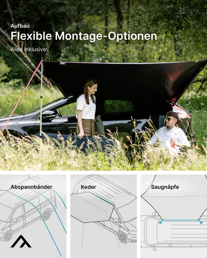 qeedo Motor Tarp Universal Sonnensegel – UV80 Autosonnensegel