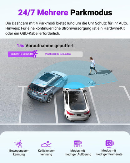 VANTRUE S1 PRO MAX 4K STARVIS 2 Dashcam Auto Vorne 5G WLAN
