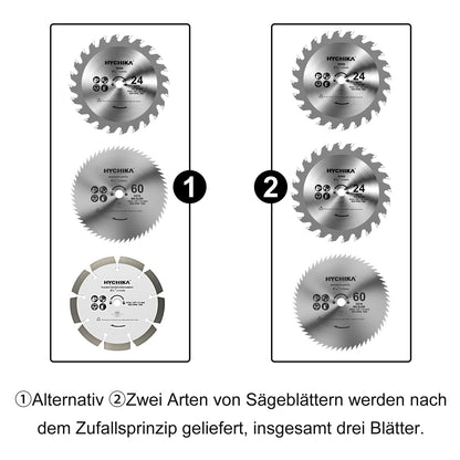 HYCHIKA Handkreissäge 750W – Set mit 3 Sägeblättern 115/125mm