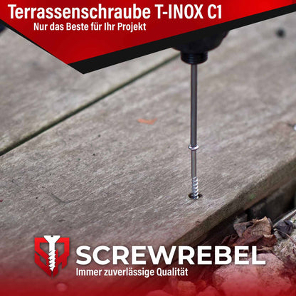 SCREW REBEL Terrassenschrauben 5 x 60 mm Edelstahl C1, 500 Stück