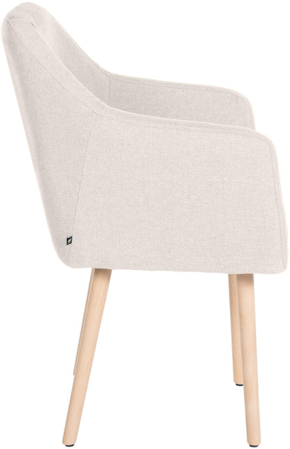 CLP Esszimmerstuhl Utrecht Stoff Creme, Natur Holzgestell