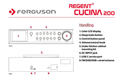 Regent Cucina 200 Küchenradio DAB+ FM Bluetooth Weiss