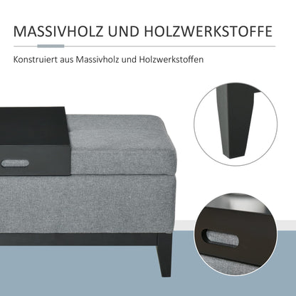 HOMCOM Sitzbank mit Stauraum Polsterbank - Dunkelgrau