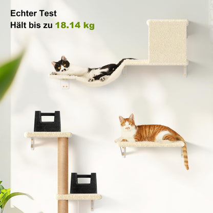 FUKUMARU Katzen Kletterwand Set Multiplex 10-teilig - Beige
