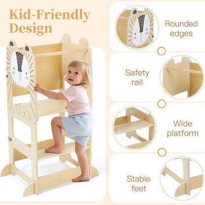 labebe Lernturm Montessori Klappbar 2-in-1 Gross mit Boards