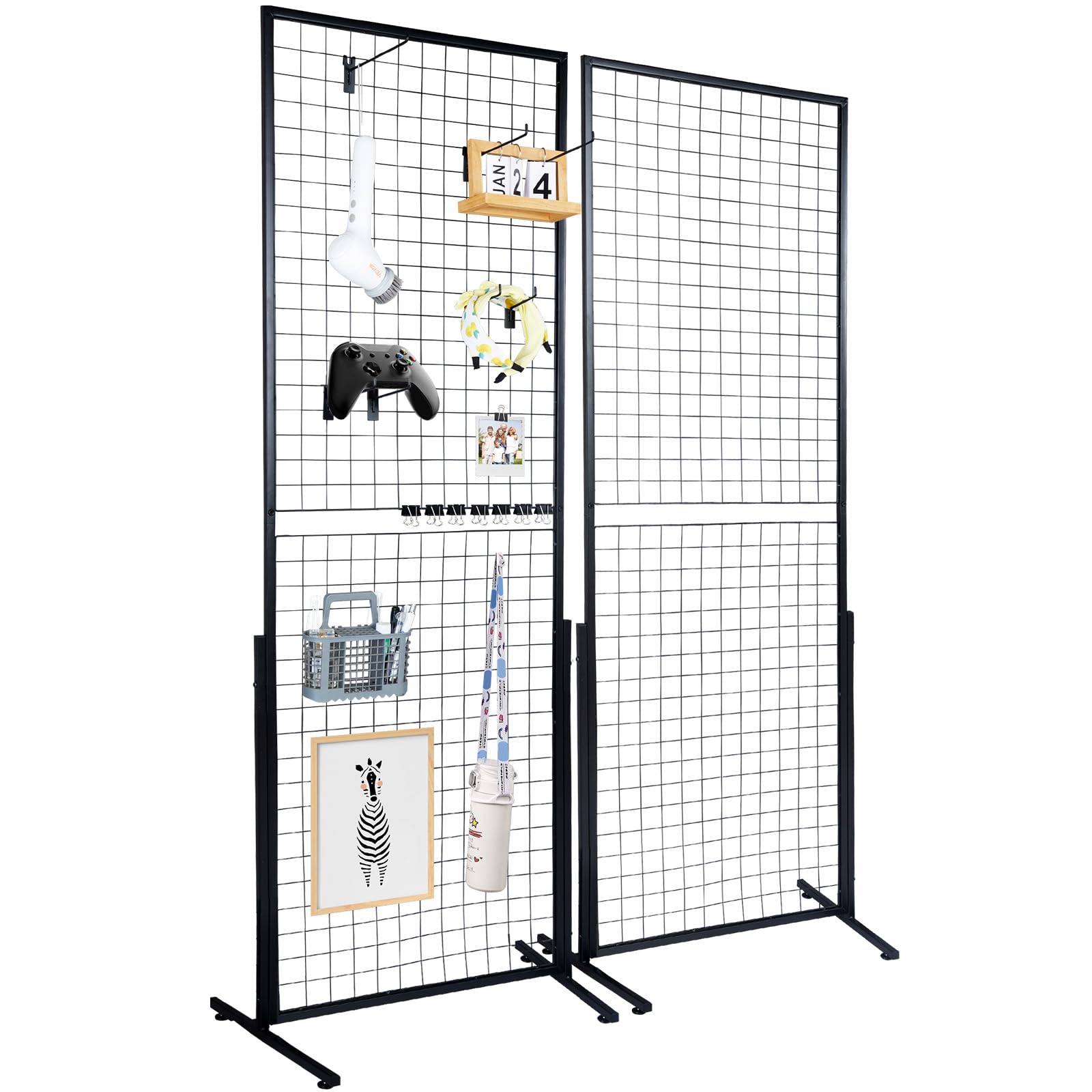 VEVOR Gitterwand Präsentationsregal 2er-Set, Drahtgitter-Display aus Stahl mit T-Standfüssen
