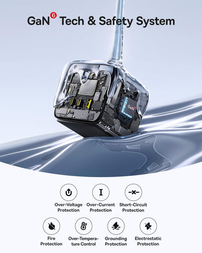 Baseus 67W GaN6 Steckdosenwürfel USB C Ladegerät 3-fach