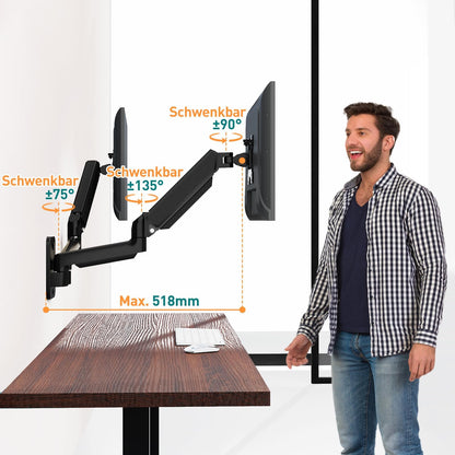 ELIVED Dual Monitor Wandhalterung Gasdruckfeder EV6022