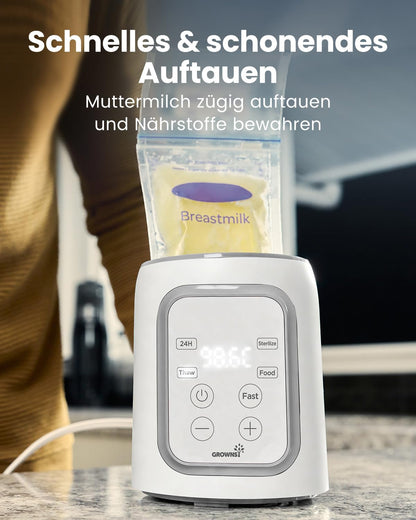 Grownsy Flaschenwärmer 10-in-1 mit Timer und automatischer Abschaltung