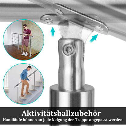 AufuN Edelstahl Handlauf 80 cm Treppengeländer mit 2 Pfosten