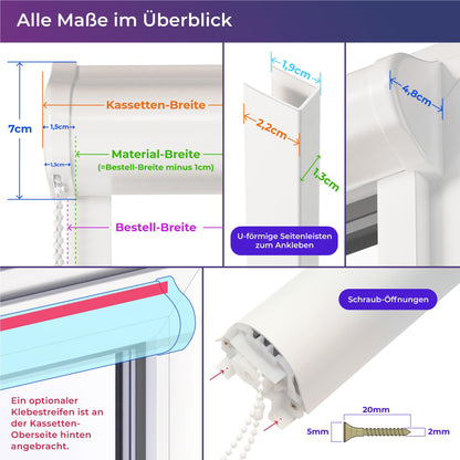 SchattenFreude Thermo-Kassettenrollo nach Mass, dunkelgrau