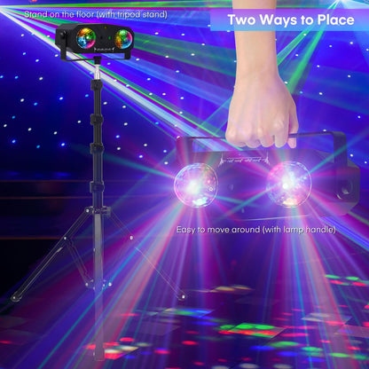 PartyLux 5-in-1 Discolicht Kaleidoskop mit Stativ - Fernbedienung