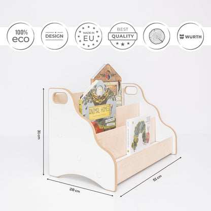 MAMOI Kinderregal – freistehendes Bücherregal aus Holzwerkstoff