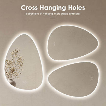 Dripex LED Badezimmerspiegel Dimmbar Asymmetrisch – 80x55 cm