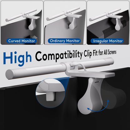 Quntis Monitor Lampe Curved – Weiss, Hintergrundbeleuchtung