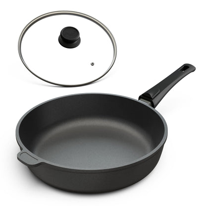 Hoffmann Aluguss Bratpfanne 28 cm Induktion – Hoher Rand