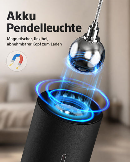 ACMHNC Akku Pendelleuchte Schwarz LED Hängelampe dimmbar USB-C