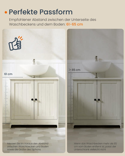 SONGMICS HOME Waschbeckenunterschrank BBC222WJ01, vintageweiss