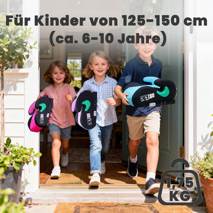 YALION Sitzerhöhung Auto Kinder mit ISOFIX, i-Size R129, Schwarz