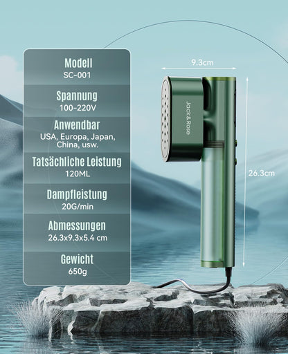 Jack & Rose K1 Reise-Dampfglätter 2-in-1 Steamer für Kleidung